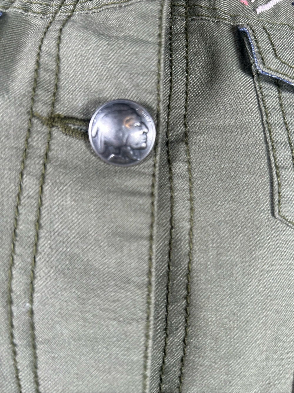 ARIAT Lulu Jacket Olive Embroidered Southwestern Western Shacket - Picture 4 of 6